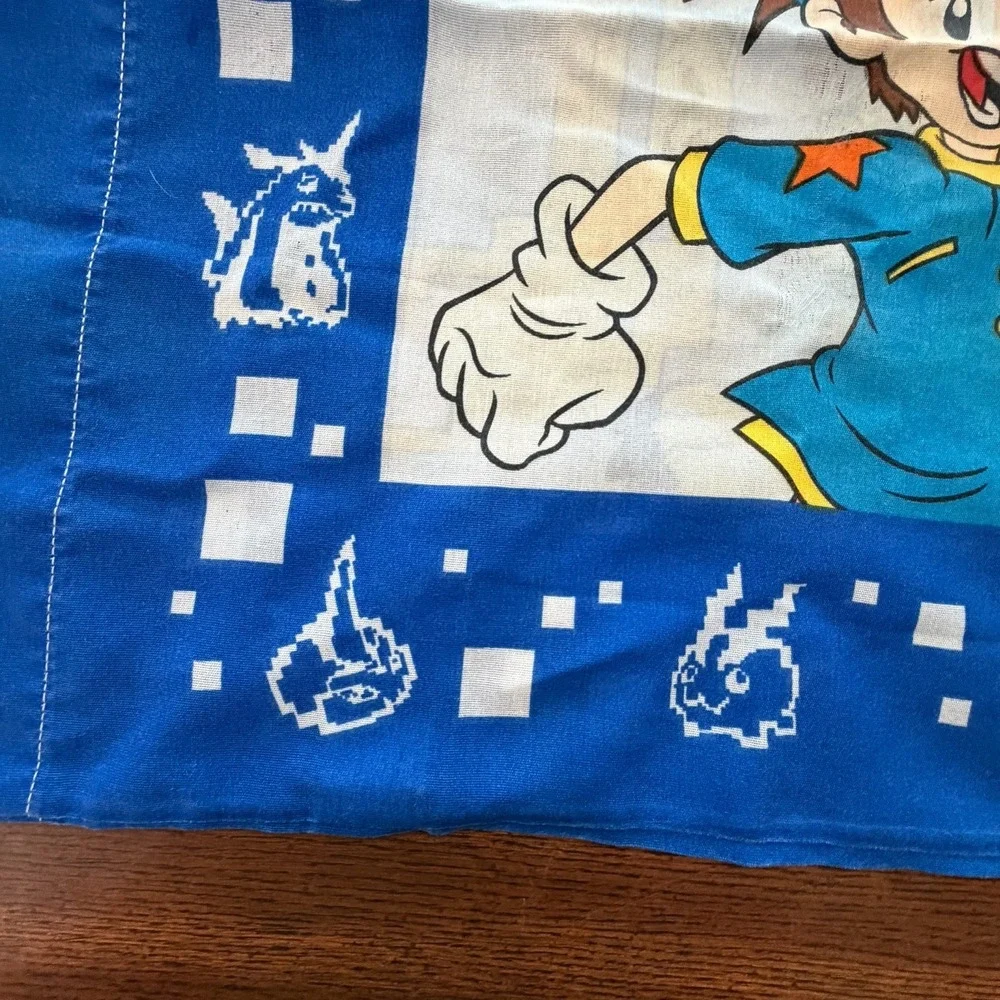 Vintage Digimon Tai Agumon Pillowcase Blue Bedding Y2K 90s